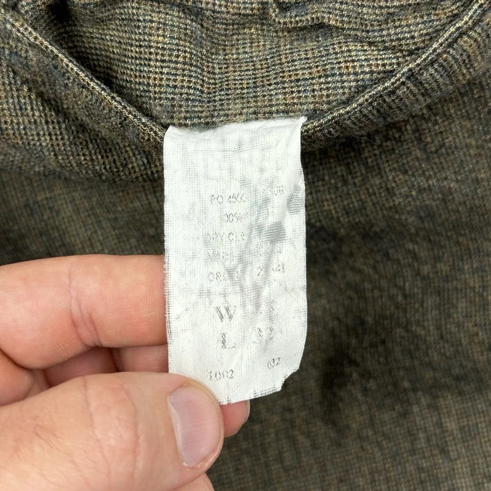 Vintage Ralph Lauren Dress Pants Men's 34x25 Brown Wool‎ Blend Pleated Cropped